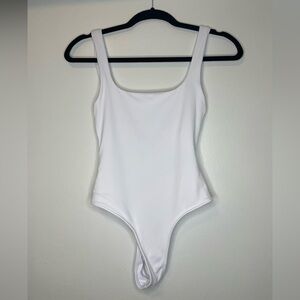 Zara white knit sleeveless scoop neck body suit size S NWT